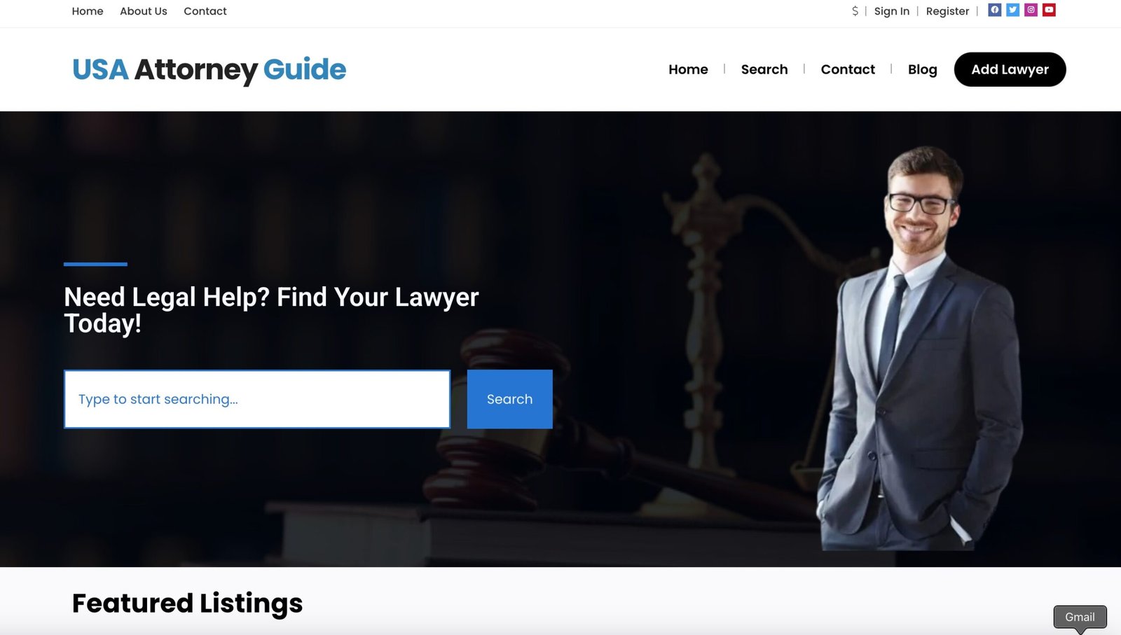USA Attorney Guide screenshot of website